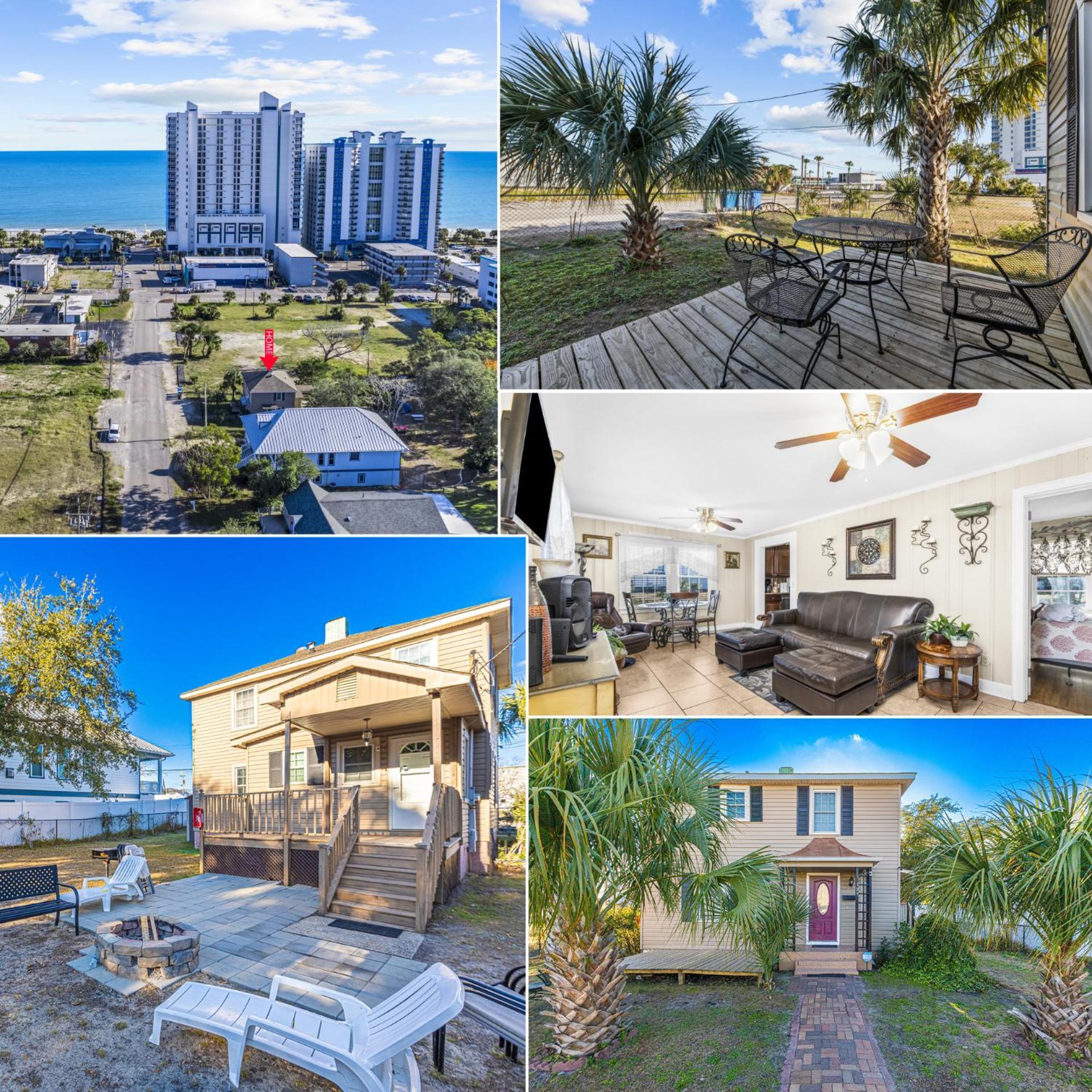 Dazzling Centrally Located Ocean View W 2 Kings, Huge Private Yard, 2 Decks, Firepit, Bbq Myrtle Beach Exterior photo